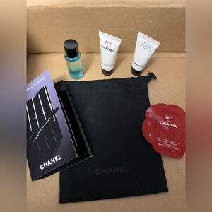 CHANEL Small Dust Bag & Sample Mascara Makeup Remover Cleansing Cream Face Cream